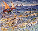 Vincent van Gogh Seascape at Saintes-Maries painting